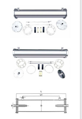 Thép không gỉ RO Membrane Housing Reverse Osmosis Pressure Container cho UF NF MF Membrane