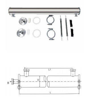 Thép không gỉ RO Membrane Housing Reverse Osmosis Pressure Container cho UF NF MF Membrane